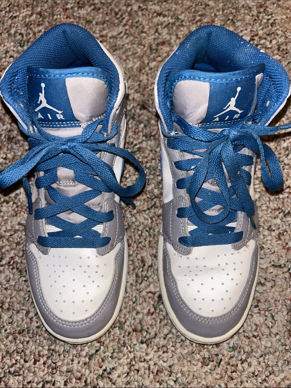 Jordan Kids' Blue and Gray High-Top Sneakers
